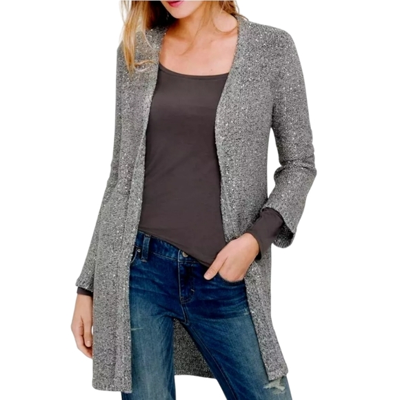 White House Black Market Sweaters - White House Black Market Sweater Cardigan Women's Sequin Open Front Sz M NWT